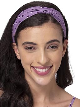 Deebaco - Women Purple Polka Dot Printed Fabric Hairband