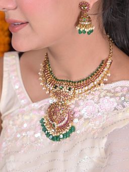 Swan Jewels - Women Gopika Abharan Stone Studded Bridal Jewellery Set