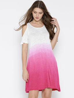 Sera - Pink Solid Mini Dress