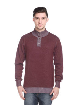 Club York - Men Maroon Stripes Pullover