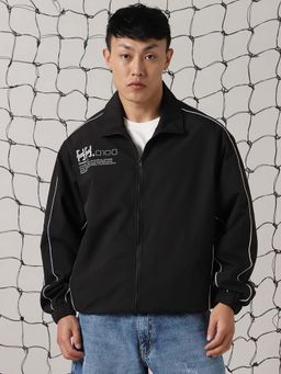 Hubberholme - Men Polyester Printed Oversized Fit Collar Full Sleeves Jacket