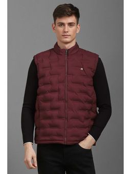 Louis Philippe - Men Casual Maroon Solid Reversible Jacket