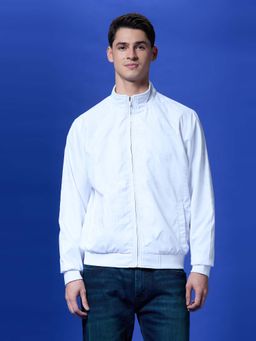 Pepe Jeans - White Full Sleeves Lightweight Varsity Jacket