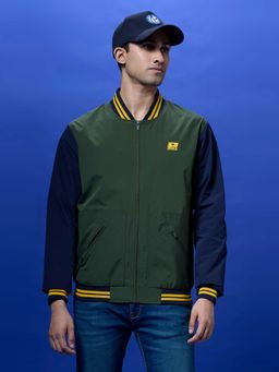 Pepe Jeans - Olive Color Block Full Sleeves Jacket