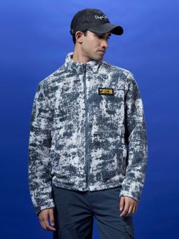 Pepe Jeans - Black Abstract Print Full Sleeves Jacket