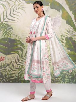 VISHUDH - Women Multi-Color Floral Kurta with Pant & Dupatta (Set of 3)