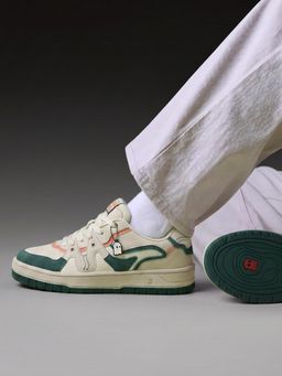 The Souled Store - Women Hawkins Cream Low Top Sneakers