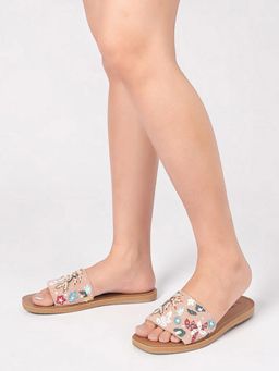 Truffle Collection - Women Beige Solid Flats