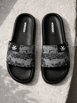 WROGN - Men Black Ash Bloom Sliders