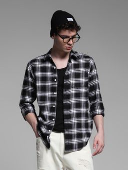 Jack & Jones - Mens Black Checks Regular Fit Shirt
