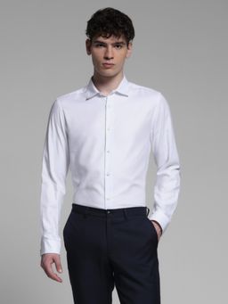 Jack & Jones - Mens White Textured Slim Fit Shirt
