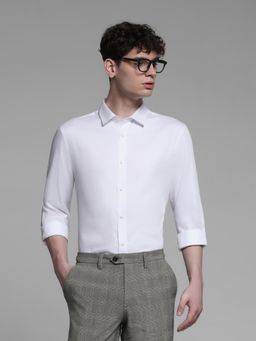 Jack & Jones - Mens White Checks Slim Fit Shirt