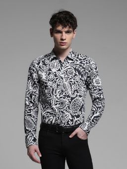 Jack & Jones - Mens Black Floral Print Slim Fit Shirt