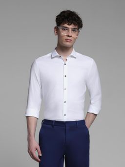 Jack & Jones - Mens White Printed Slim Fit Shirt