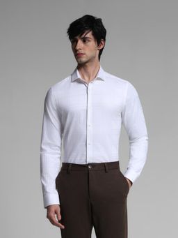 Jack & Jones - Mens White Checks Slim Fit Shirt