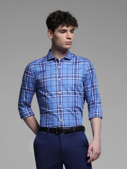 Jack & Jones - Mens Blue Checks Slim Fit Shirt