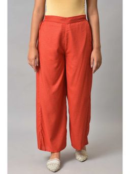 W - Red Solid Parallel Pant