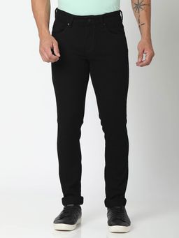 Spykar - Black Cotton Slim Fit Narrow Length Jeans for Men (skinny)