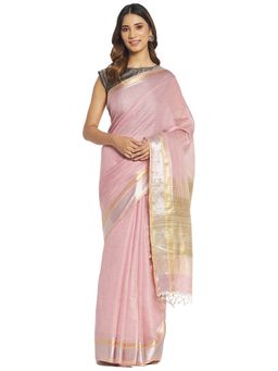 Fabindia - Pink Butti Silk Sari