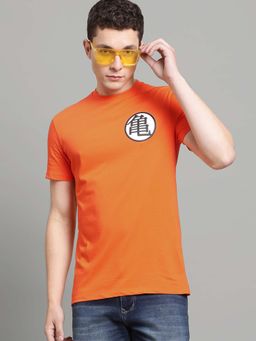Free Authority - Orange Dragon Ball Z Graphic Printed Regular Fit T-Shirt for Men