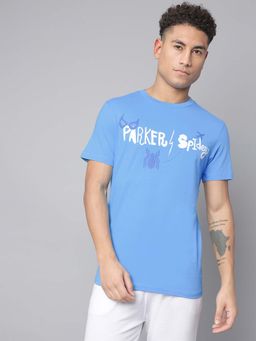 Free Authority - Blue Spiderman Graphic Printed T-Shirt for Men