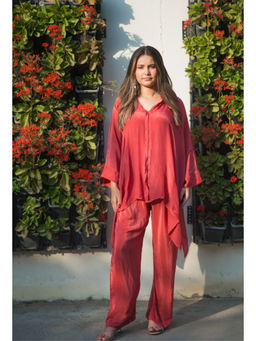 RANGREZA ETHNIC - Orange Poppy Co-Ord for Women (Set of 2)