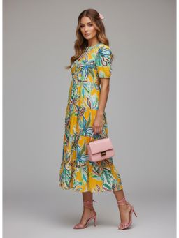 Twenty Dresses by Nykaa Fashion - Multi-Color Blended Short Sleeves Casual Midi Dress