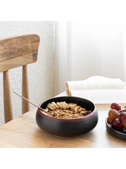 Claymistry - Bowl-D Morning Half-Shaded Serving Black Bowl