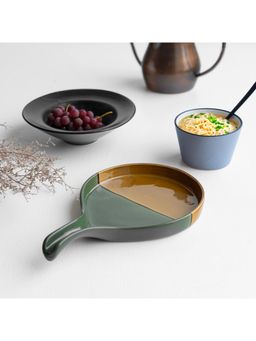 Claymistry - Forest & Gold Handled Multicolor Platter