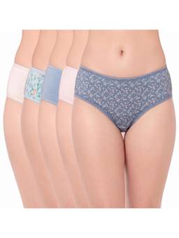 Juliet - Cotton Hipster Premium Full Coverage Stretchable Fabric Panties (Pack of 5)