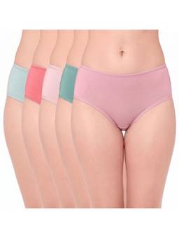 Juliet - Cotton Hipster Premium Full Coverage Stretchable Fabric Panties (Pack of 5)