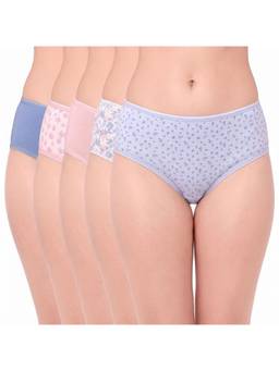 Juliet - Cotton Hipster Premium Full Coverage Stretchable Fabric Panties (Pack of 5)