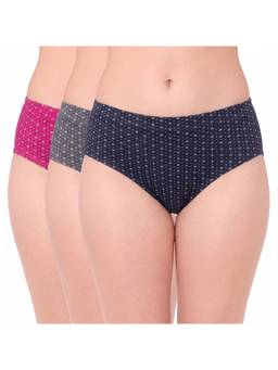 Juliet - Cotton Hipster Premium Full Coverage Stretchable Fabric Panties (Pack of 3)