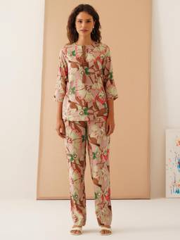 Dusk Attire - Reese Rust Top With Pyjama