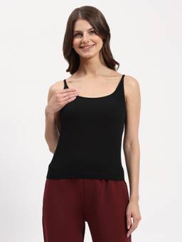 Global Republic - Cotton Blend Solid Slip For Women (Black)