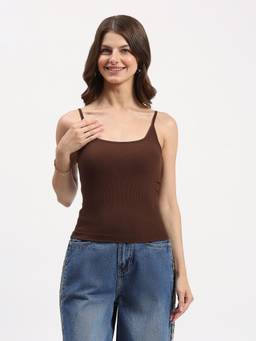 Global Republic - Modal Nylon Solid Slip For Women (Coffee Brown)