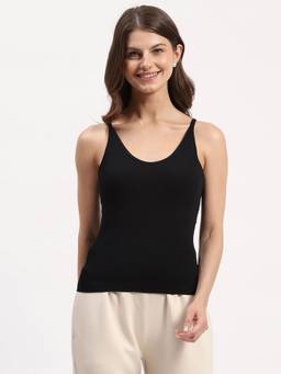 Global Republic - Viscose Nylon Solid Slip For Women (Black)