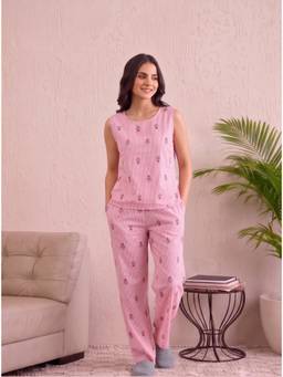 PIMU - Women Embroidered Top with Pyjama