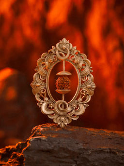 Cosa Nostraa - Men Antique Gold Ethnic Rudraksha Studded Brass Brooch