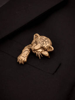 Cosa Nostraa - Men Antique Gold Baby Tiger Brass Brooch