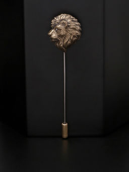 Cosa Nostraa - Men Antique Gold Side Lion Brass Lapel Pin