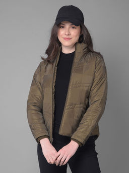 CRIMSOUNE CLUB - Textured Olive Jacket for Women
