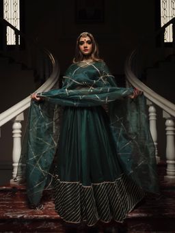 POMCHA - Mimosa Green Lehenga (Set of 3)