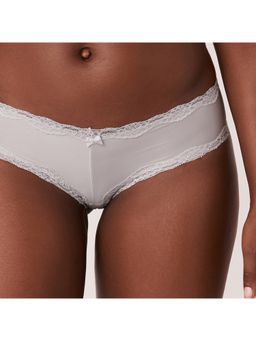 La Vie En Rose - Microfiber and Lace Trim Cheeky Panty