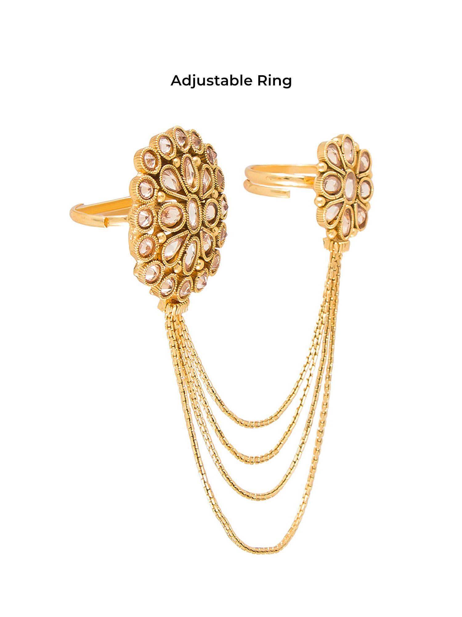 Buy Azai by Nykaa Fashion Traditional Gold Stone Studded Double