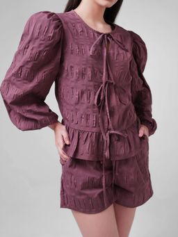 Cove and Lane - Women Purple Grape Soda Textured Shorts