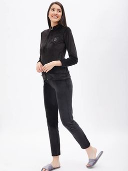 Sweet Dreams - Women Solid Tracksuit Black