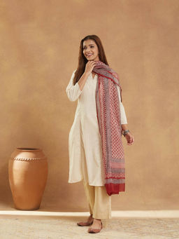 Fabindia - Red Cotton Silk Dupatta