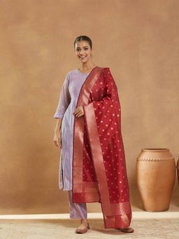 Fabindia - Red Cotton Silk Blend Dupatta