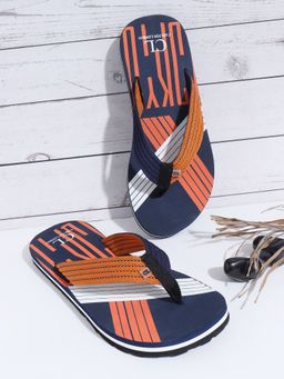 Carlton London - Printed Navy Blue Flipflops